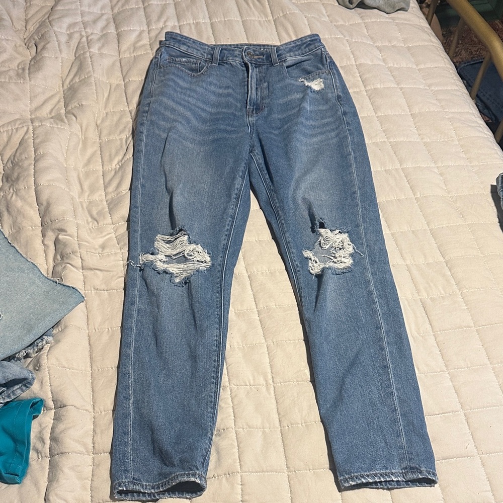 American Eagle Outfitters Blue Distressed Boyfriend Jeans